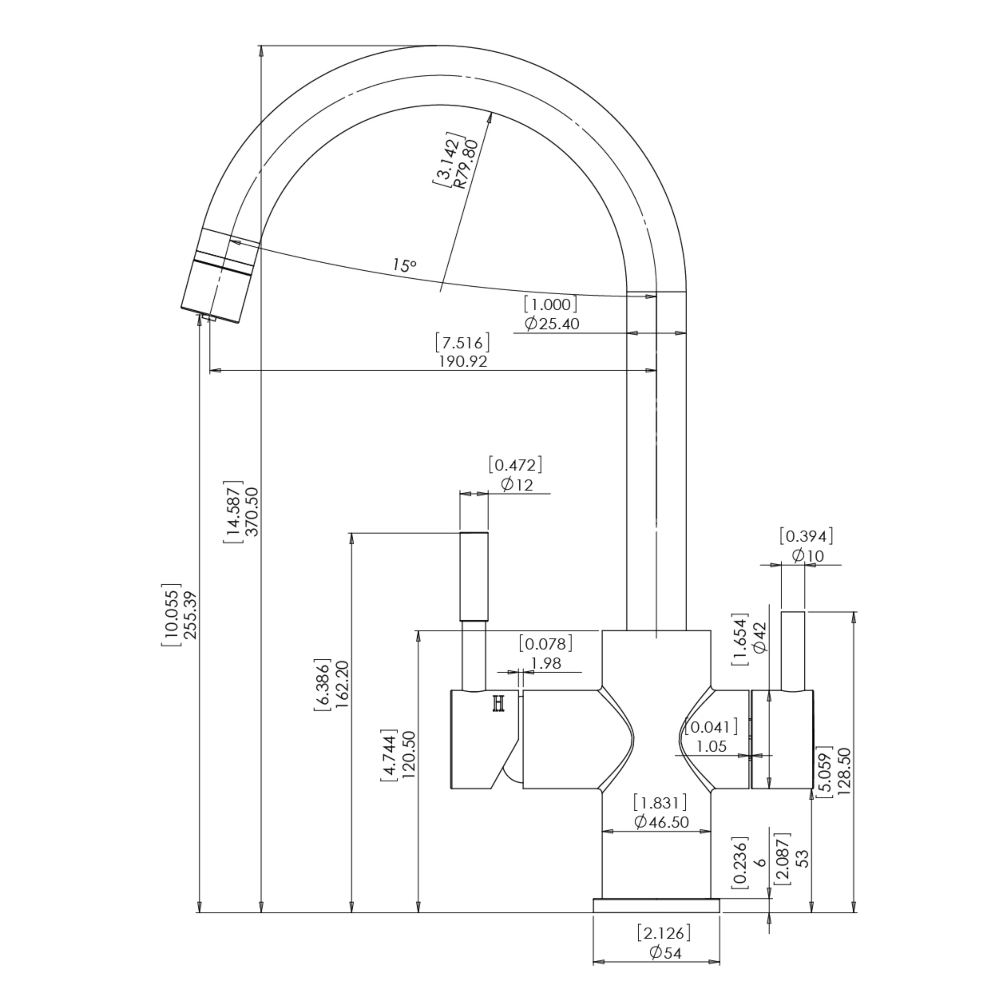 3W-HL-CH - 3 Way Mixer Chrome High Loop - Image 2